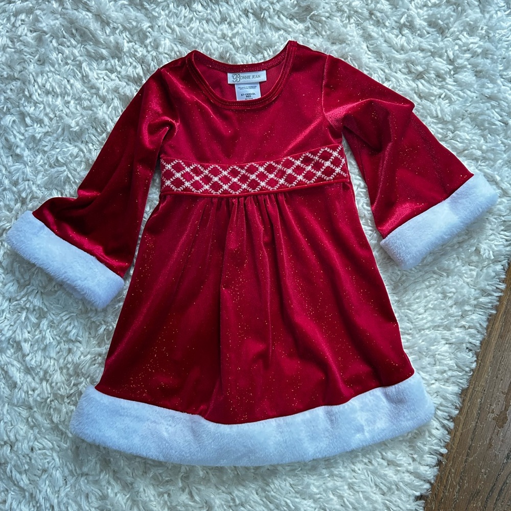 Bonnie Jean Velvet Red Dress